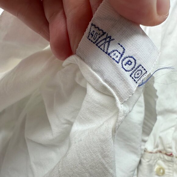 JacJac Vintage Womens Embroidered Cottage Button Up Shirt Size L? White Cotton - Picture 12 of 15